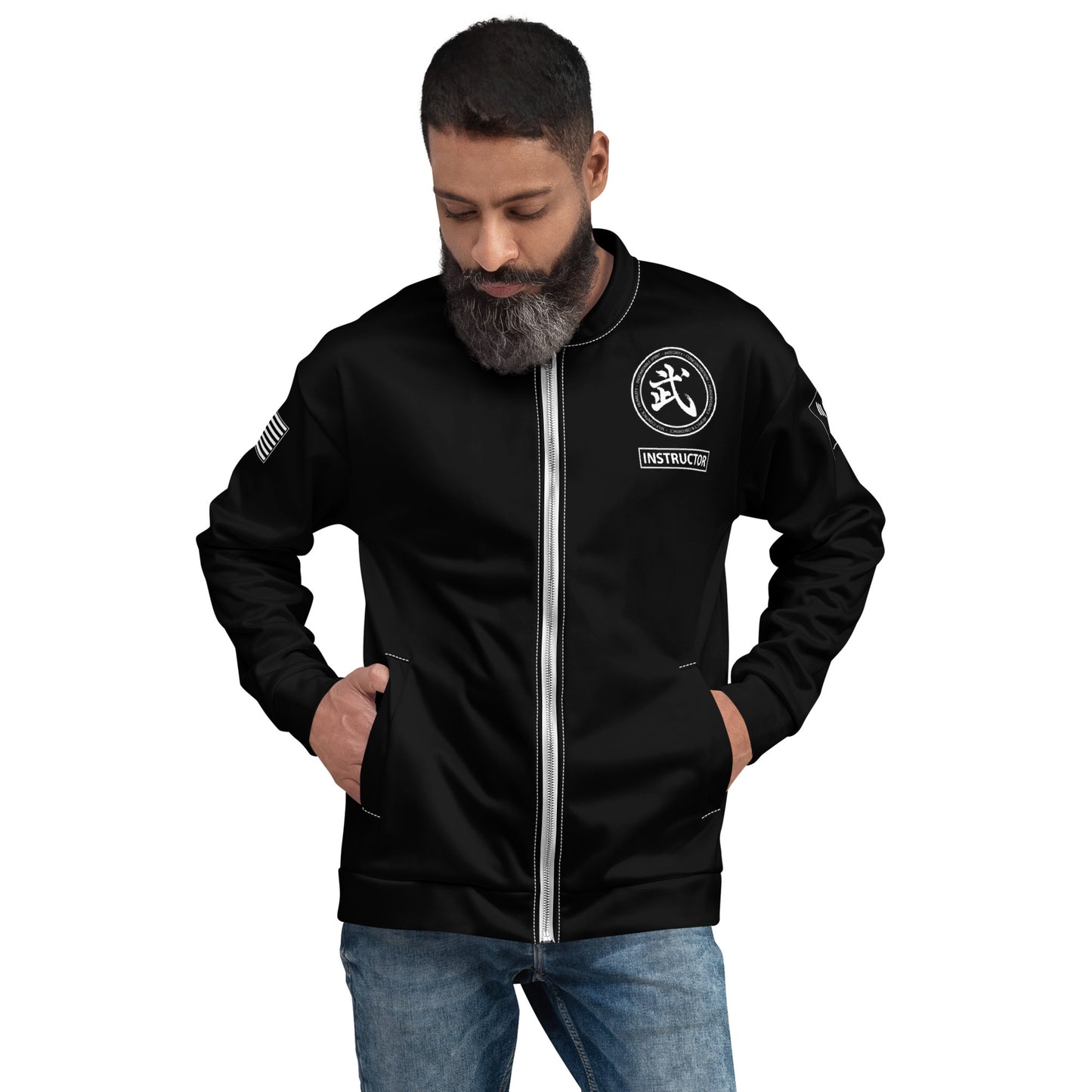 Black Instructor Unisex Bomber Jacket