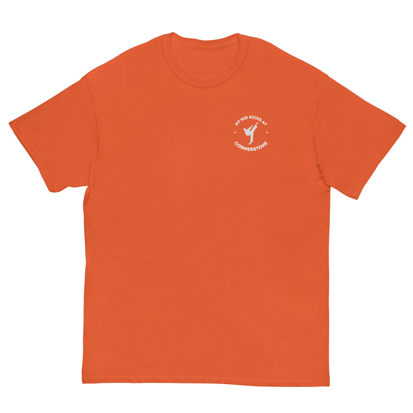 My Kid Kicks at Cornerstone Classic Tee Light Logo