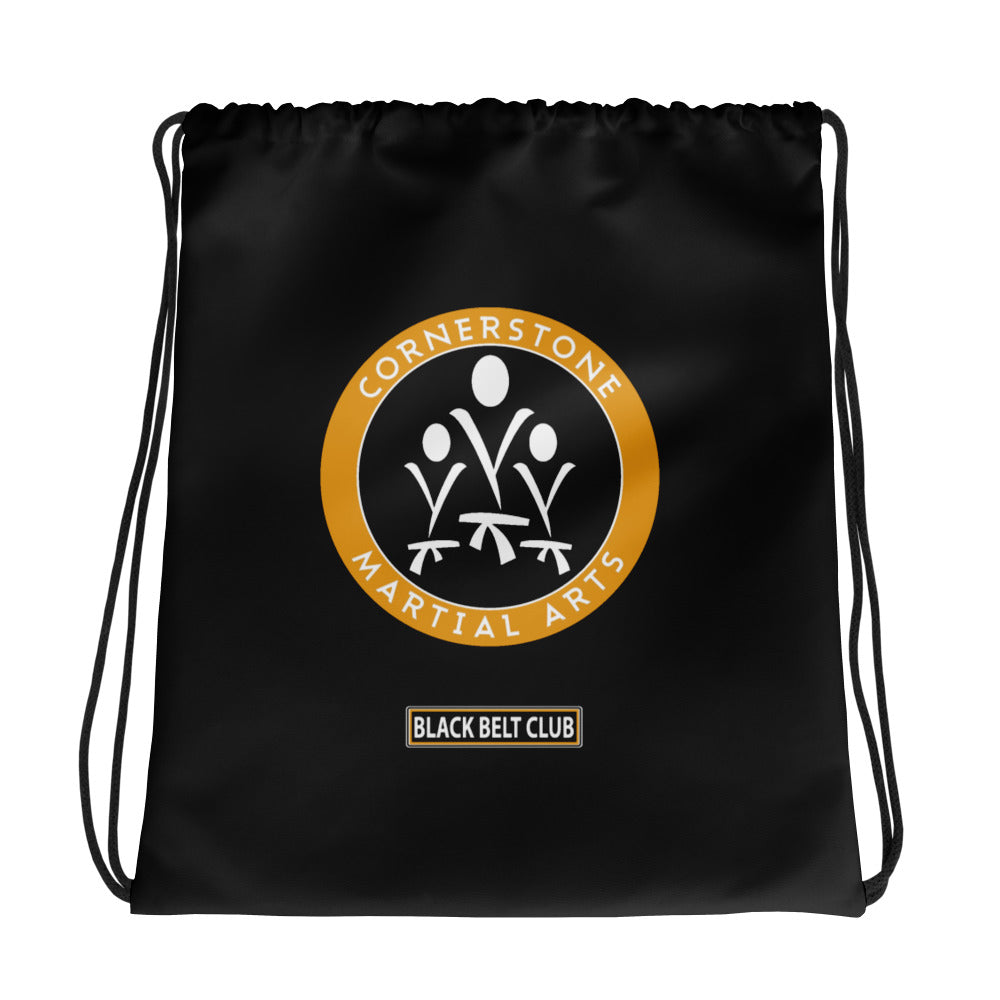 Black Belt Club Drawstring Bag