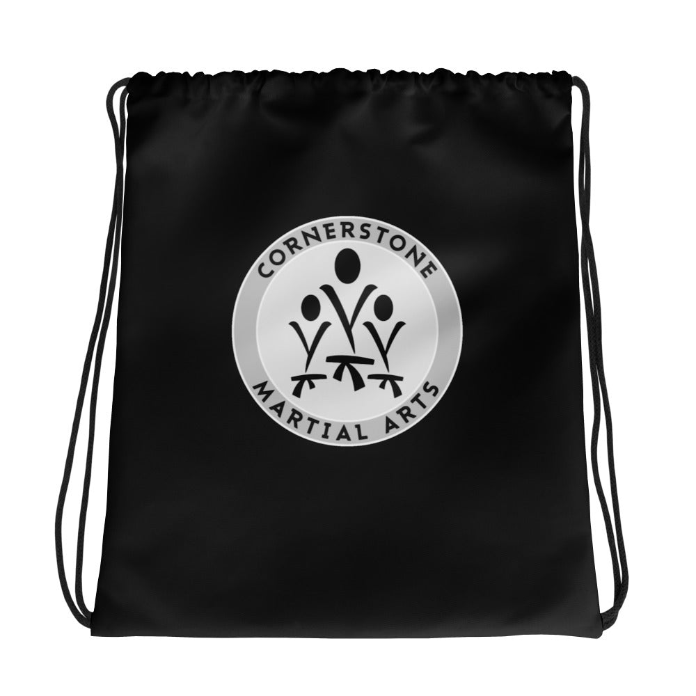 Monochromatic Cornerstone Drawstring bag Black