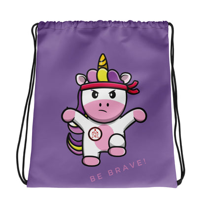 Be Brave Unicorn Drawstring bag