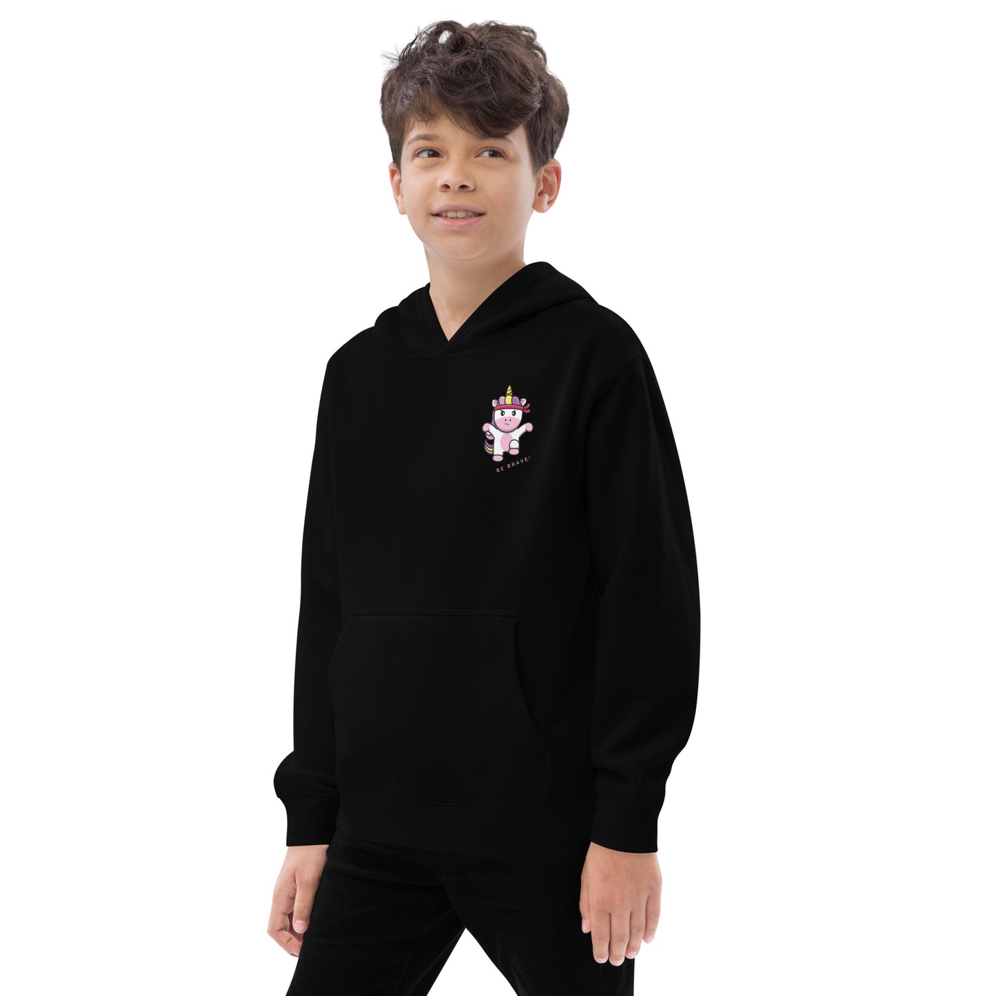 Be Brave Unicorn Kids Fleece Hoodie