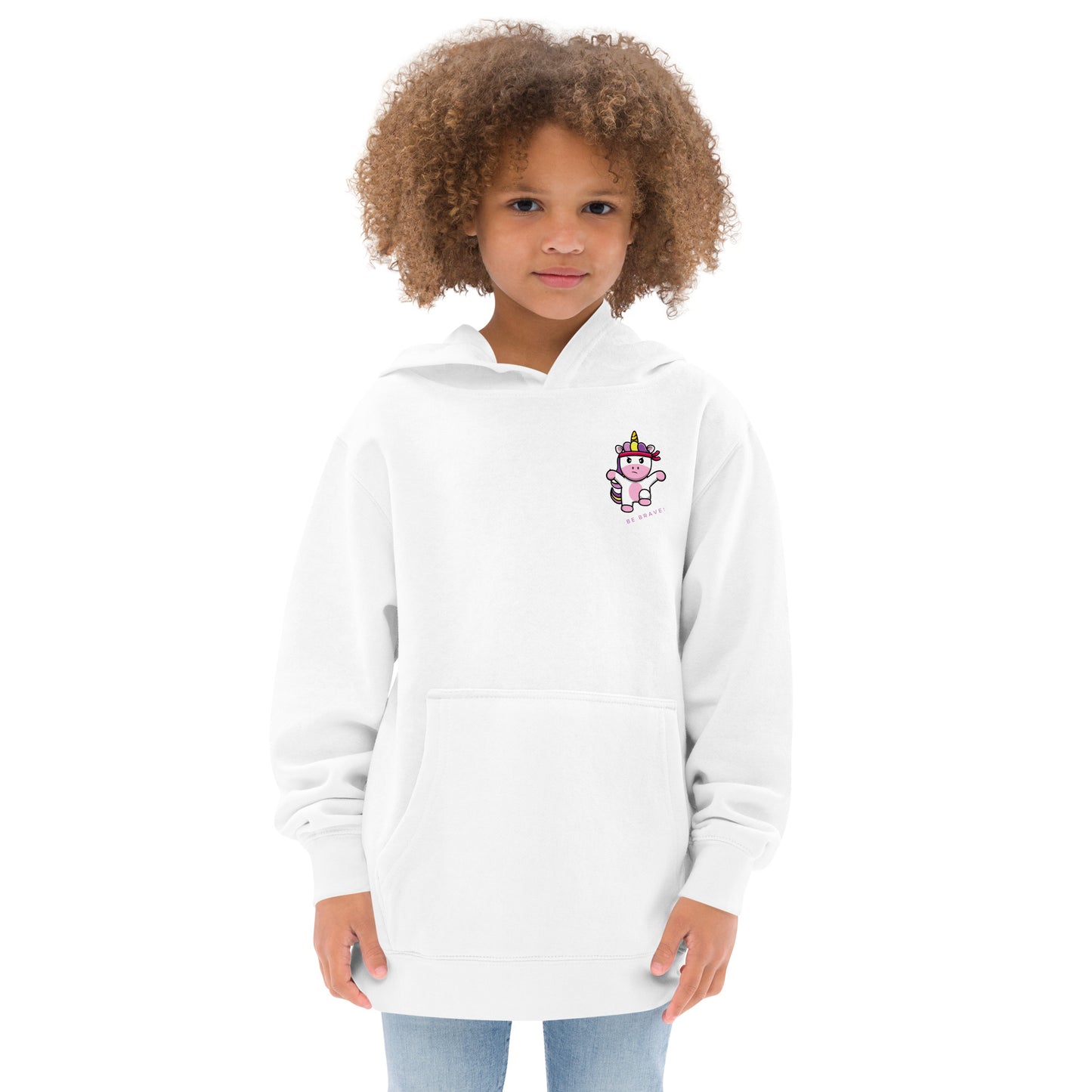 Be Brave Unicorn Kids Fleece Hoodie