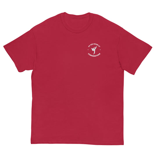 My Kid Kicks at Cornerstone Classic Tee Light Logo
