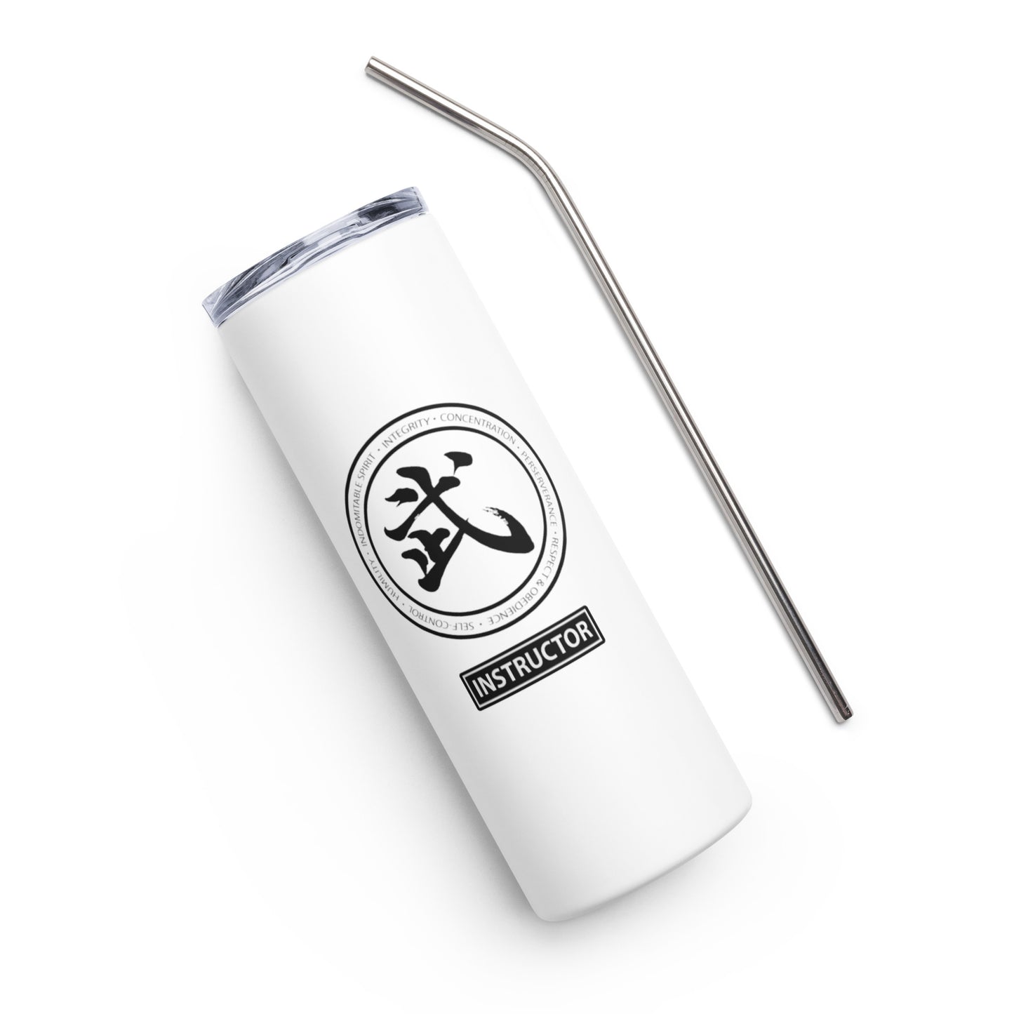 Monochromatic White Instructor Stainless steel tumbler