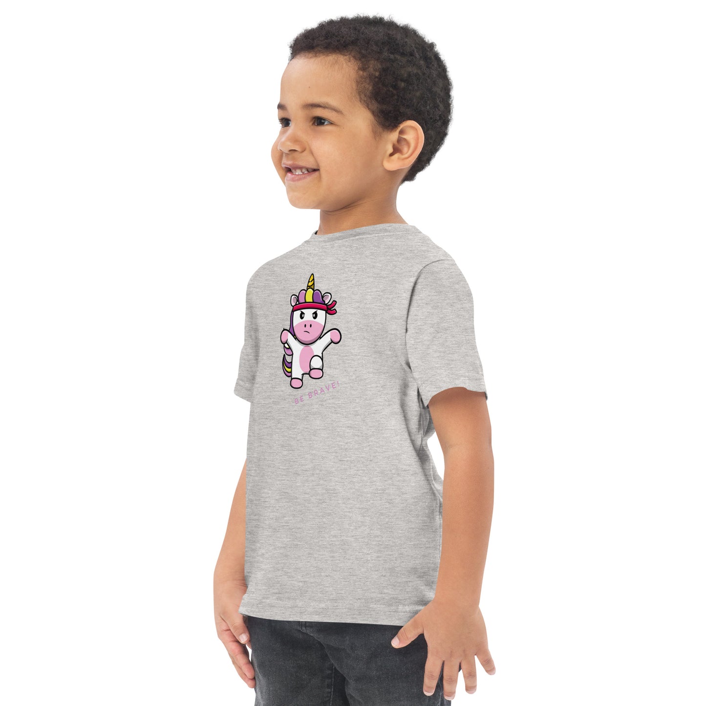 Be Brave Unicorn Toddler Jersey T-Shirt