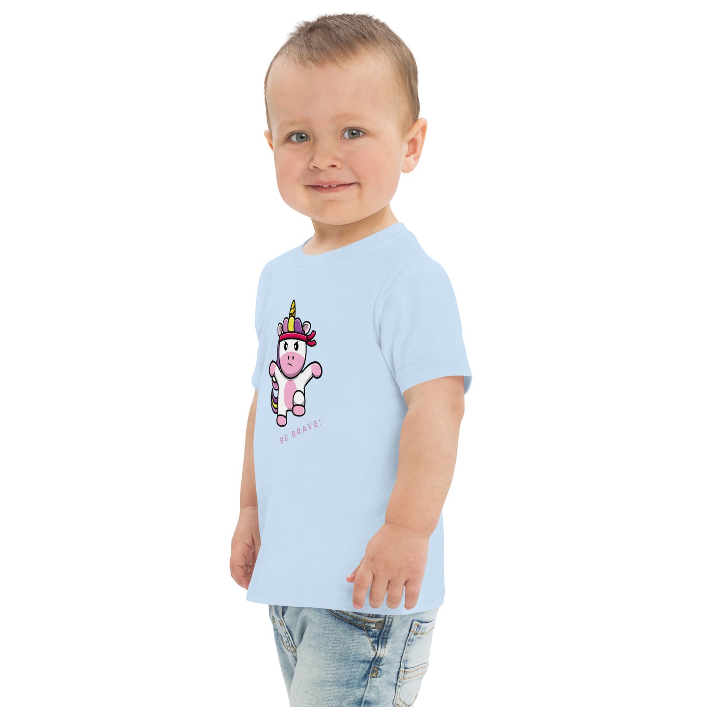 Be Brave Unicorn Toddler Jersey T-Shirt