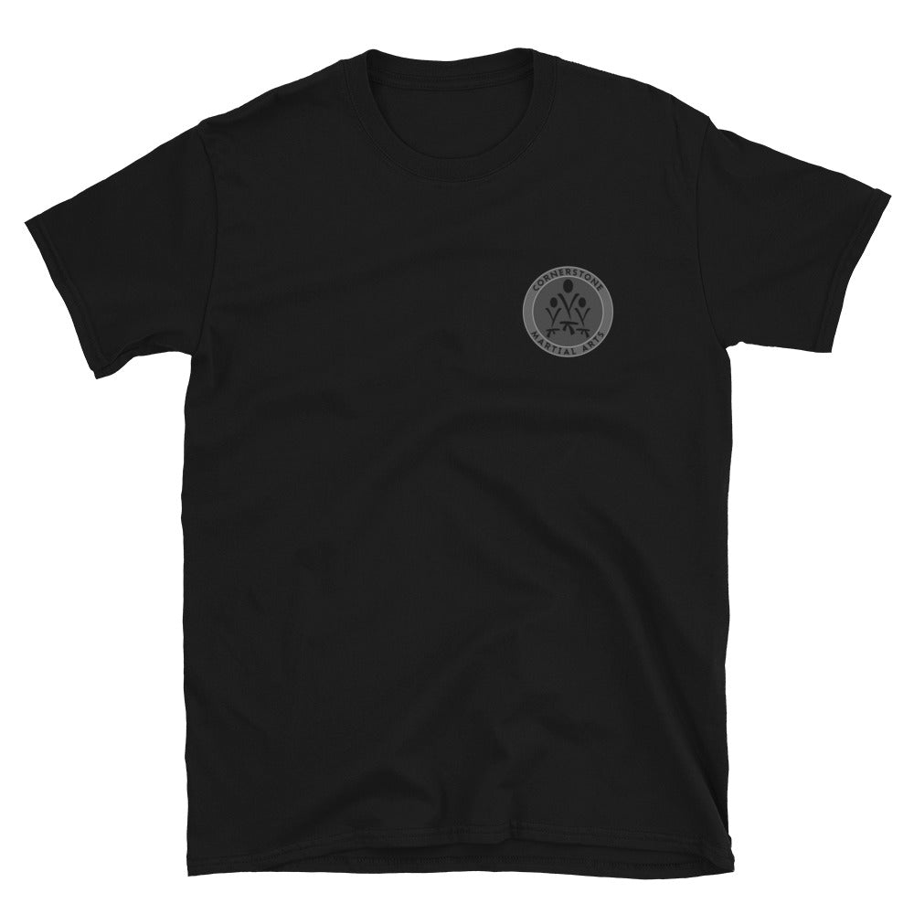 Monochromatic Cornerstone Unisex Soft Style T-Shirt Black Logo