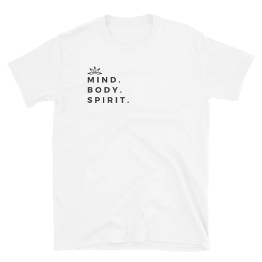 Mind. Body. Spirit. Soft Style Unisex T-Shirt Dark Logo